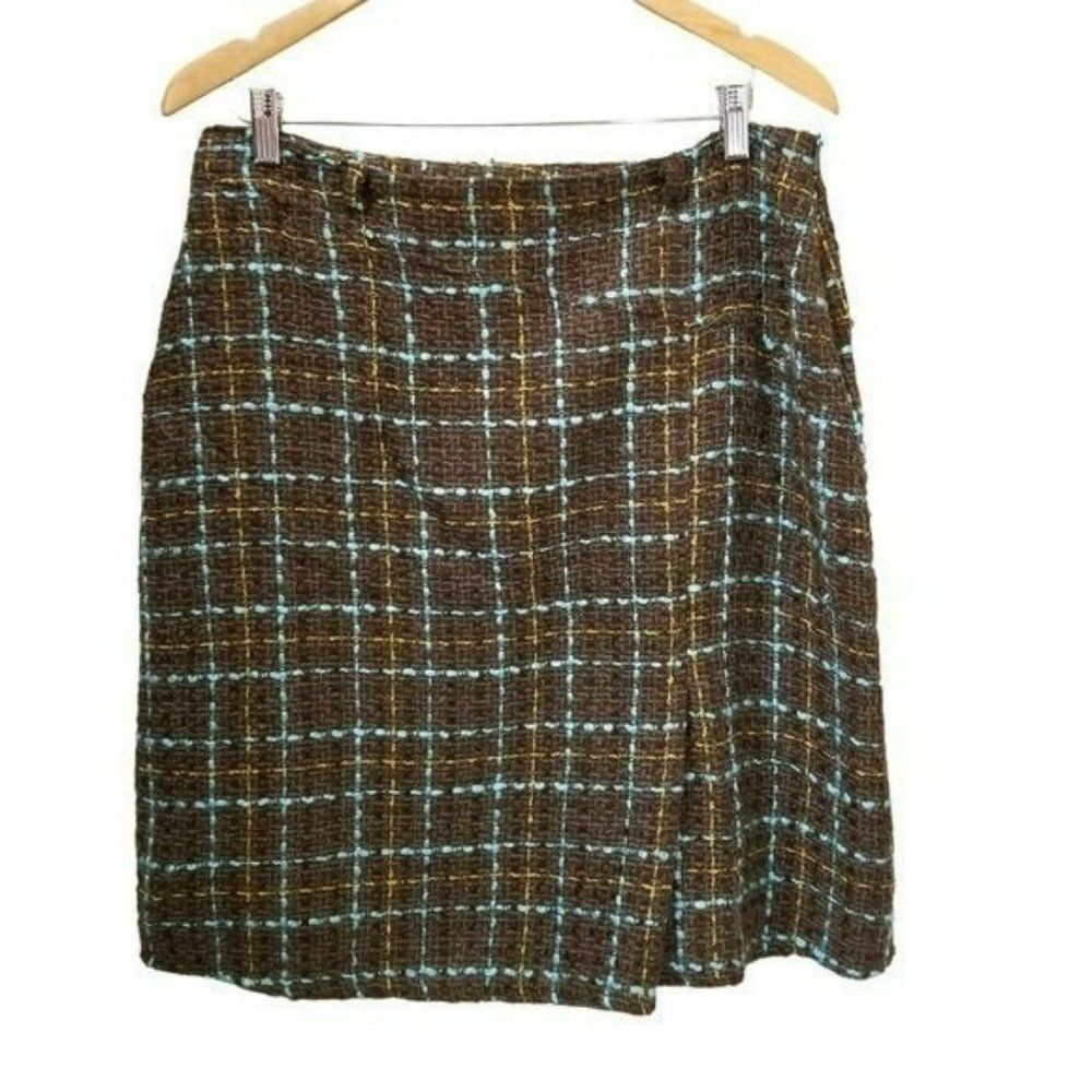 Vintage Goodclothes Plaid Belted Skirt Size 12